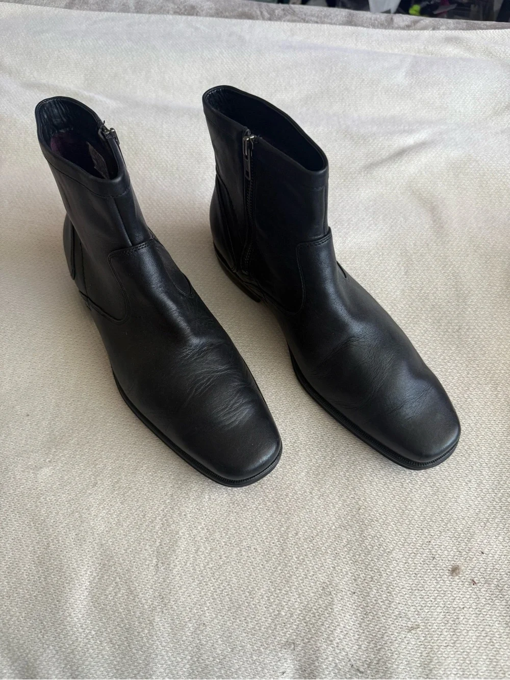 Rockport Men's Black Leather Chukka Zip Boots 8.5